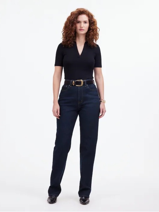 Madewell Denim - Madewell 90s Curvy Jeans Candiani Denim Straight Leg Dark Wash 25